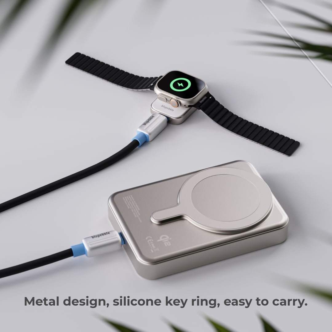 Bluepebble Mini Mag Portable Wireless Magnetic 5W USB-C Charger - For Watch and AirPods - White BP-MINIMAG5W-WHTI thumbnail 9