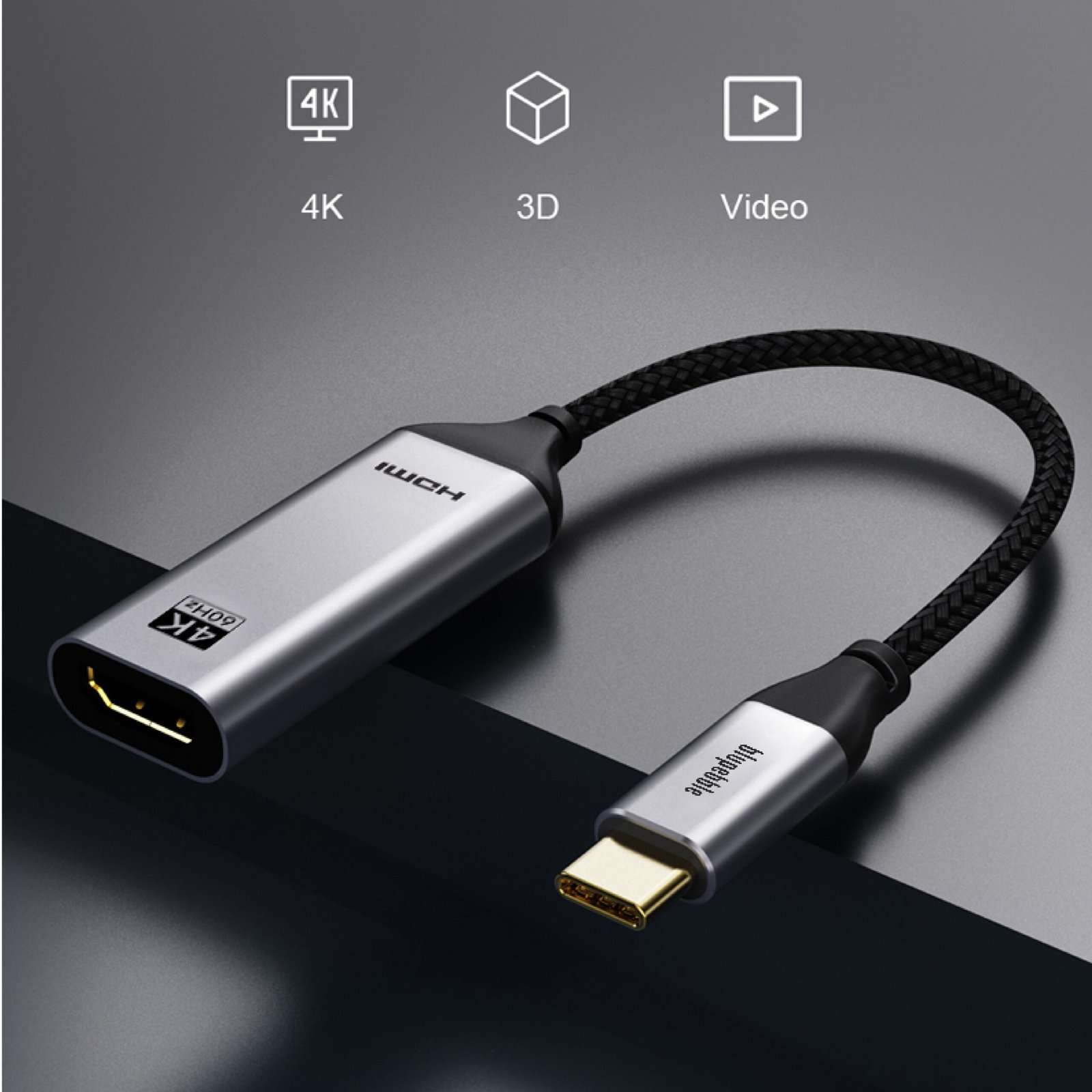 BLUPEBBLE USB TYPE C TO HDMI CABLE ADAPTER 0.2 MM BP-160-PU31CMHDFN1S-GY thumbnail 8