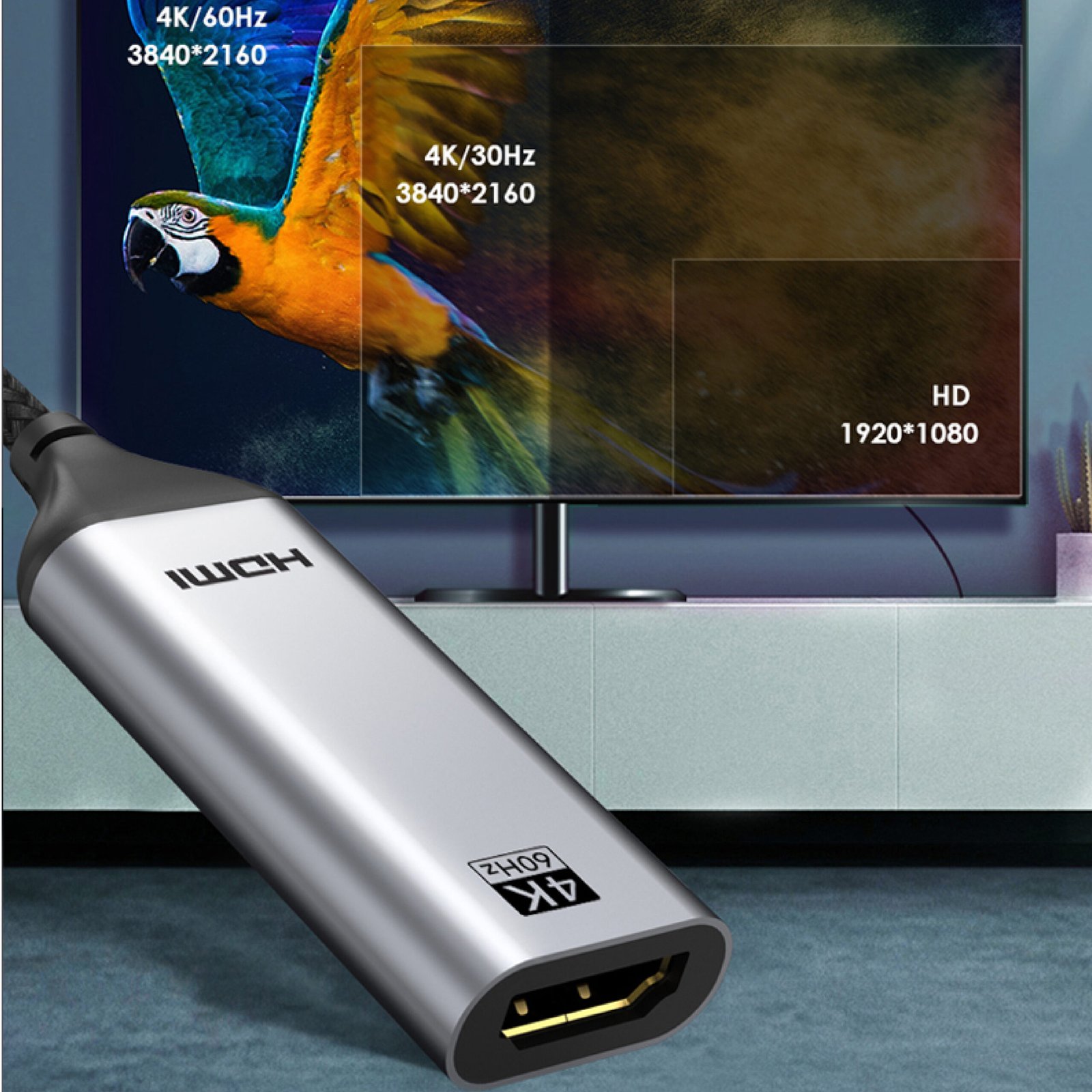 BLUPEBBLE USB TYPE C TO HDMI CABLE ADAPTER 0.2 MM BP-160-PU31CMHDFN1S-GY thumbnail 11