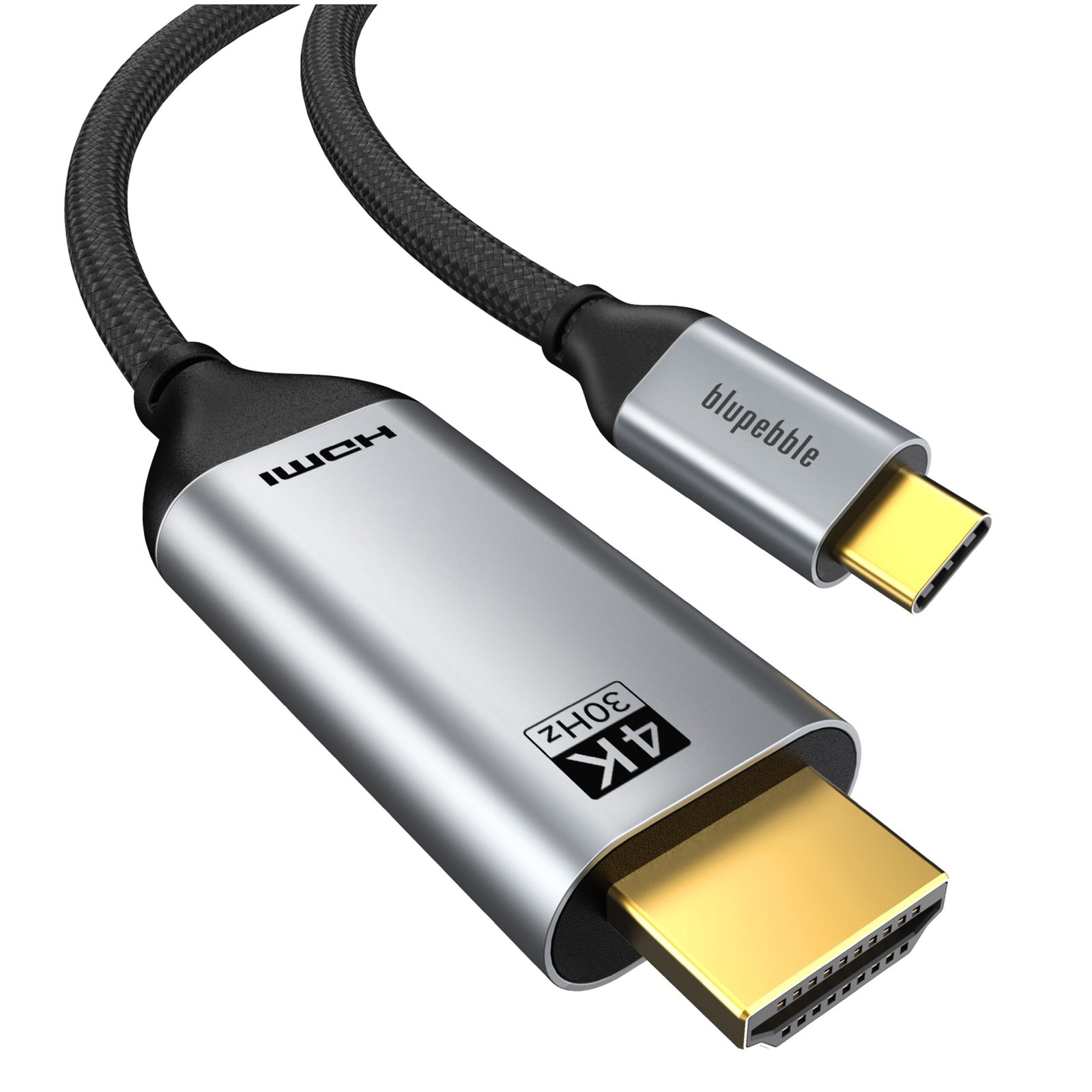 BLUPEBBLE USB TYPE C TO HDMI CABLE 4K/60HZ BLACK BP-160PU31CMHD2S-GY thumbnail 13