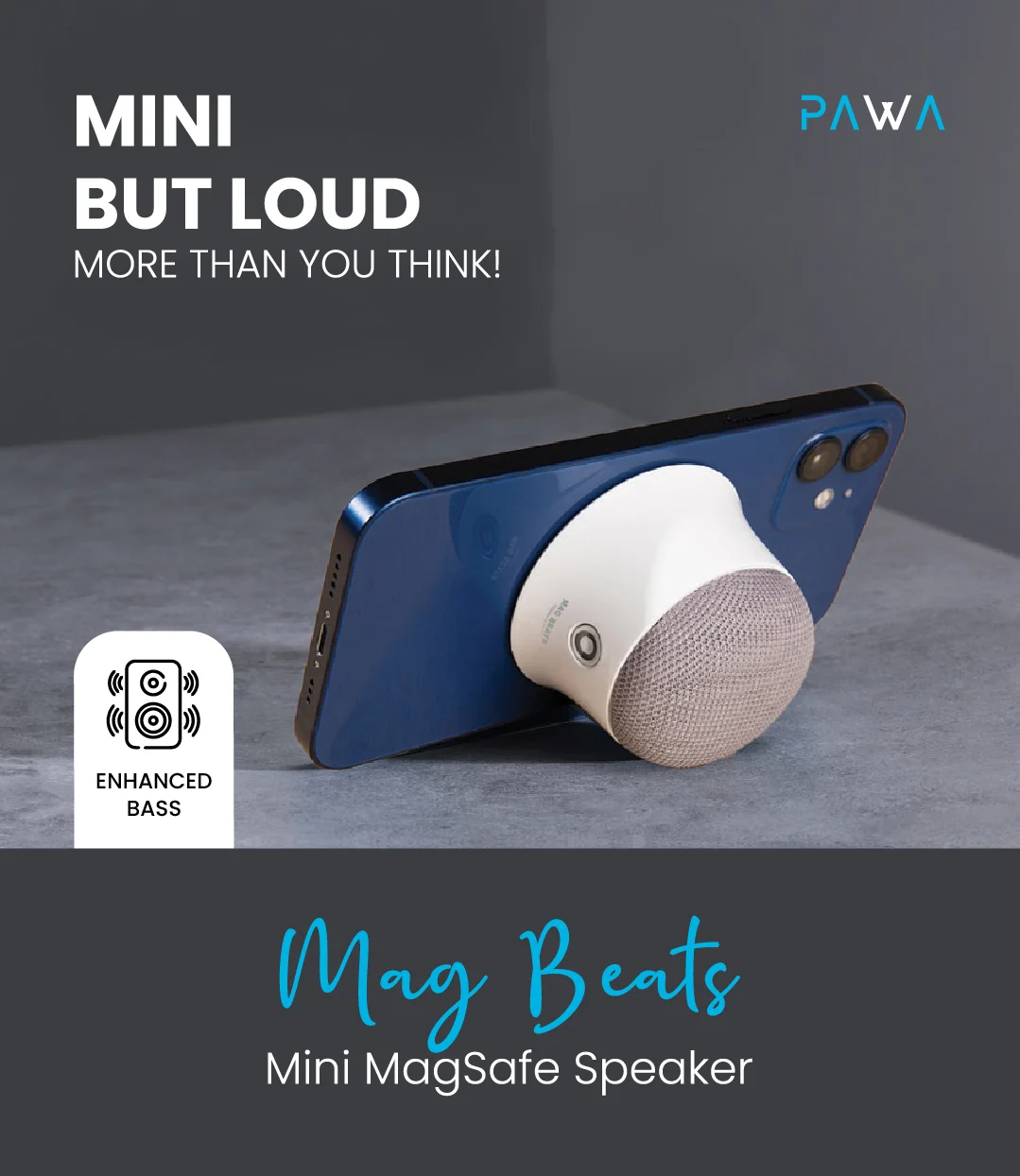 PAWA MAG BEATS MINI MAGSAFE SPEAKER WHITE PW-BTSPKMG2-WH thumbnail 5