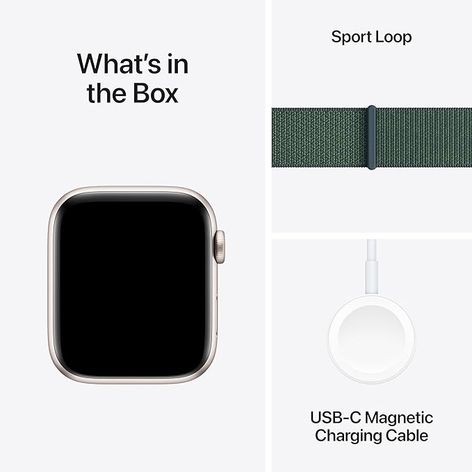 APPLE WATCH SE (2ND GENERATION) 44MM GPS STARLIGHT ALUMINIUM WITH LAKE GREEN SPORT LOOP MXEW3 thumbnail 7
