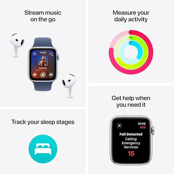 APPLE WATCH SE (2ND GENERATION) 44MM GPS STARLIGHT ALUMINIUM WITH LAKE GREEN SPORT LOOP MXEW3 thumbnail 6