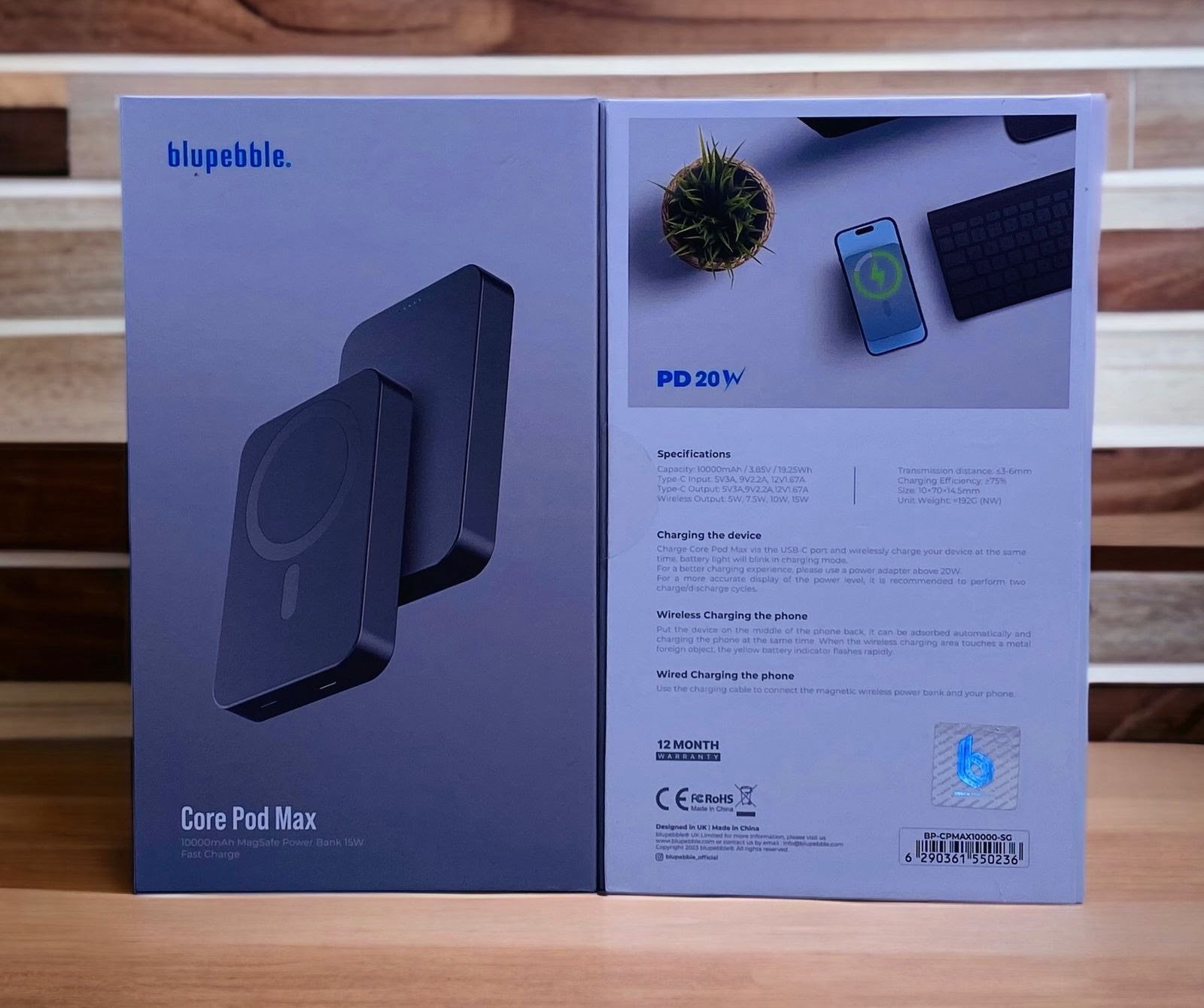 BLUPEBBLE 15W CORE POD MAX 10000MAH MAGSAFE POWER BANK GREY BP-CPMAX10000-SG thumbnail 12