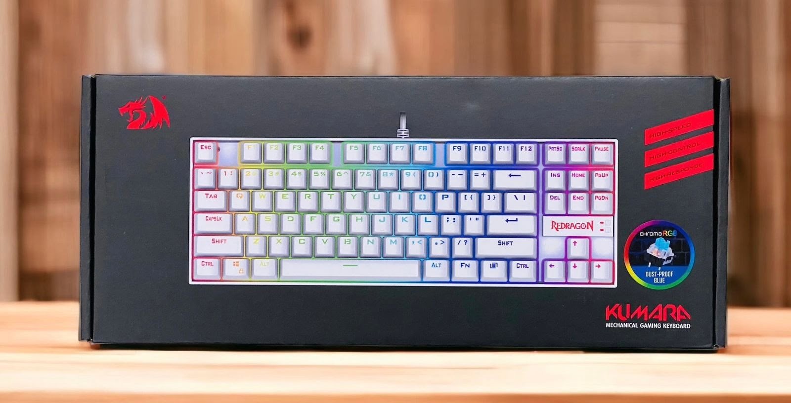 REDRAGON KUMARA WHITE, WIRED MECHANICAL KEYBOARD, RGB K552W-RGB thumbnail 3