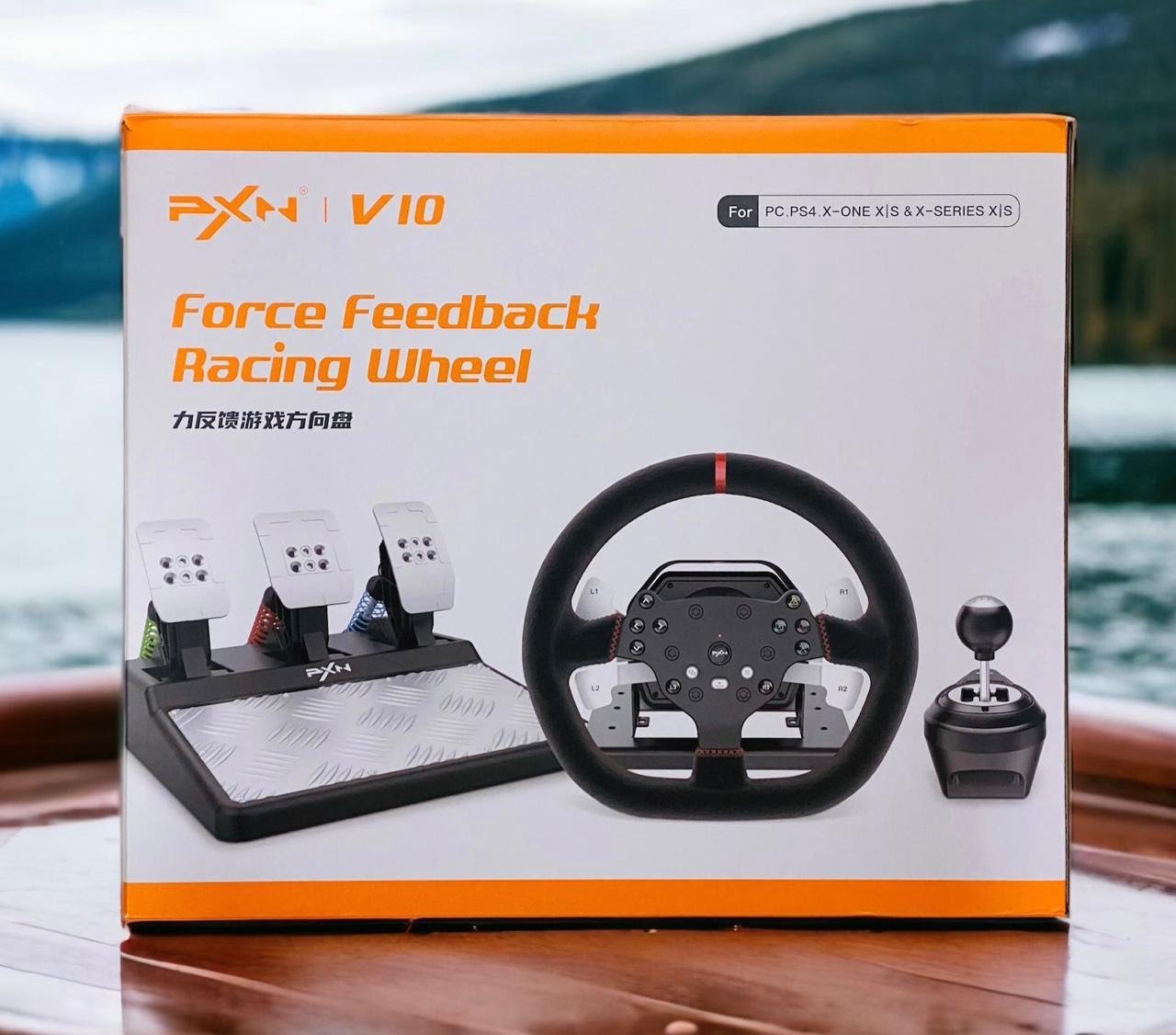 PXN FORCE FEEDBACK STEERING WHEEL PEDALS & SHIFTER FOR PC/PS3/PS4/XBOX ONE PXN-V10 thumbnail 3