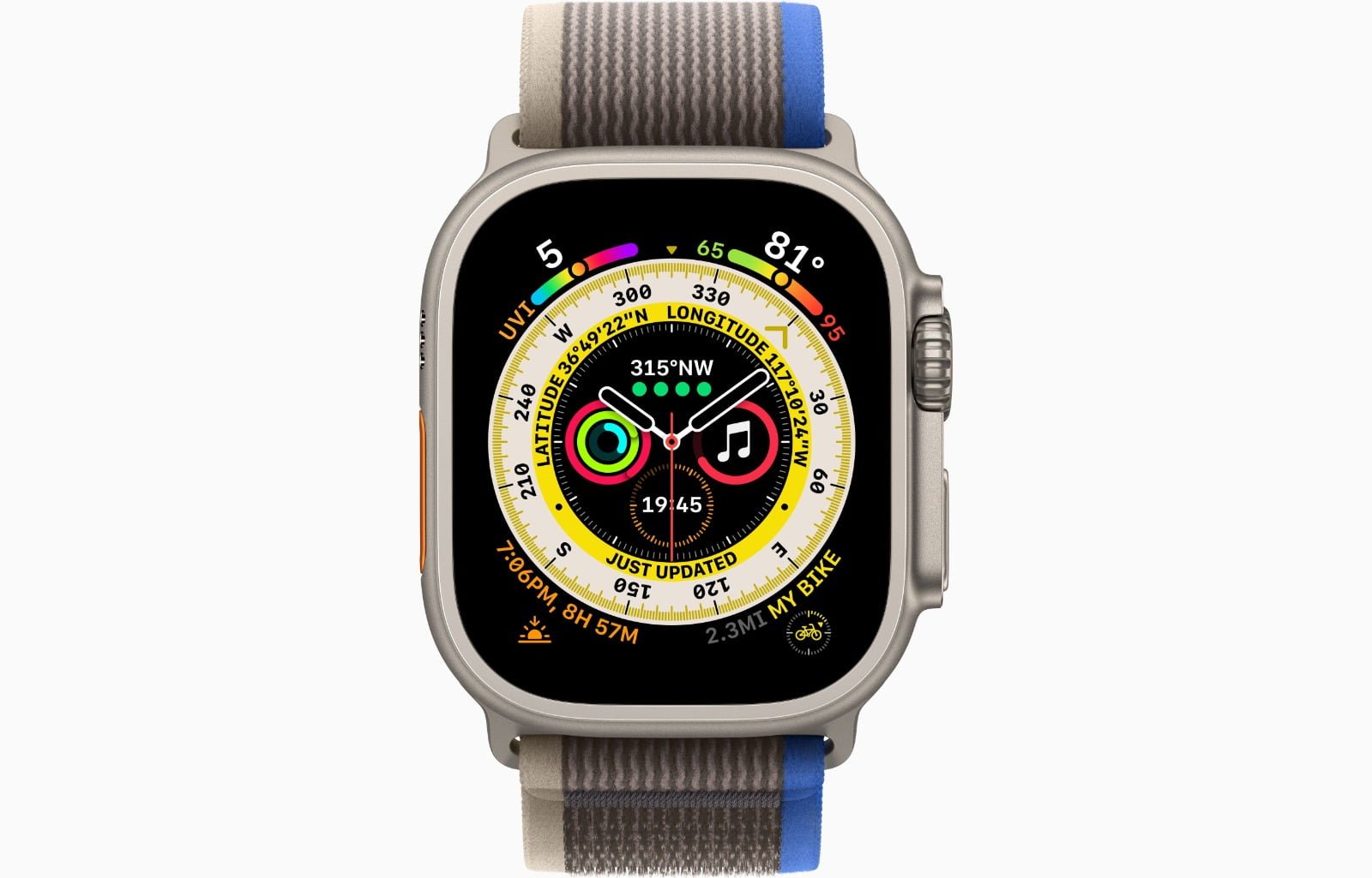 APPLE WATCH ULTRA 49MM TITANIUM CASE BLUE/GREY TRAIL LOOP thumbnail 5