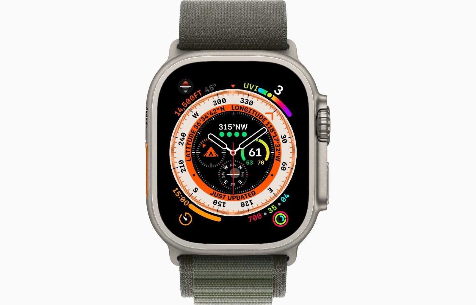 APPLE WATCH ULTRA 49MM TITANIUM CASE WITH GREEN ALPINE LOOP thumbnail 4