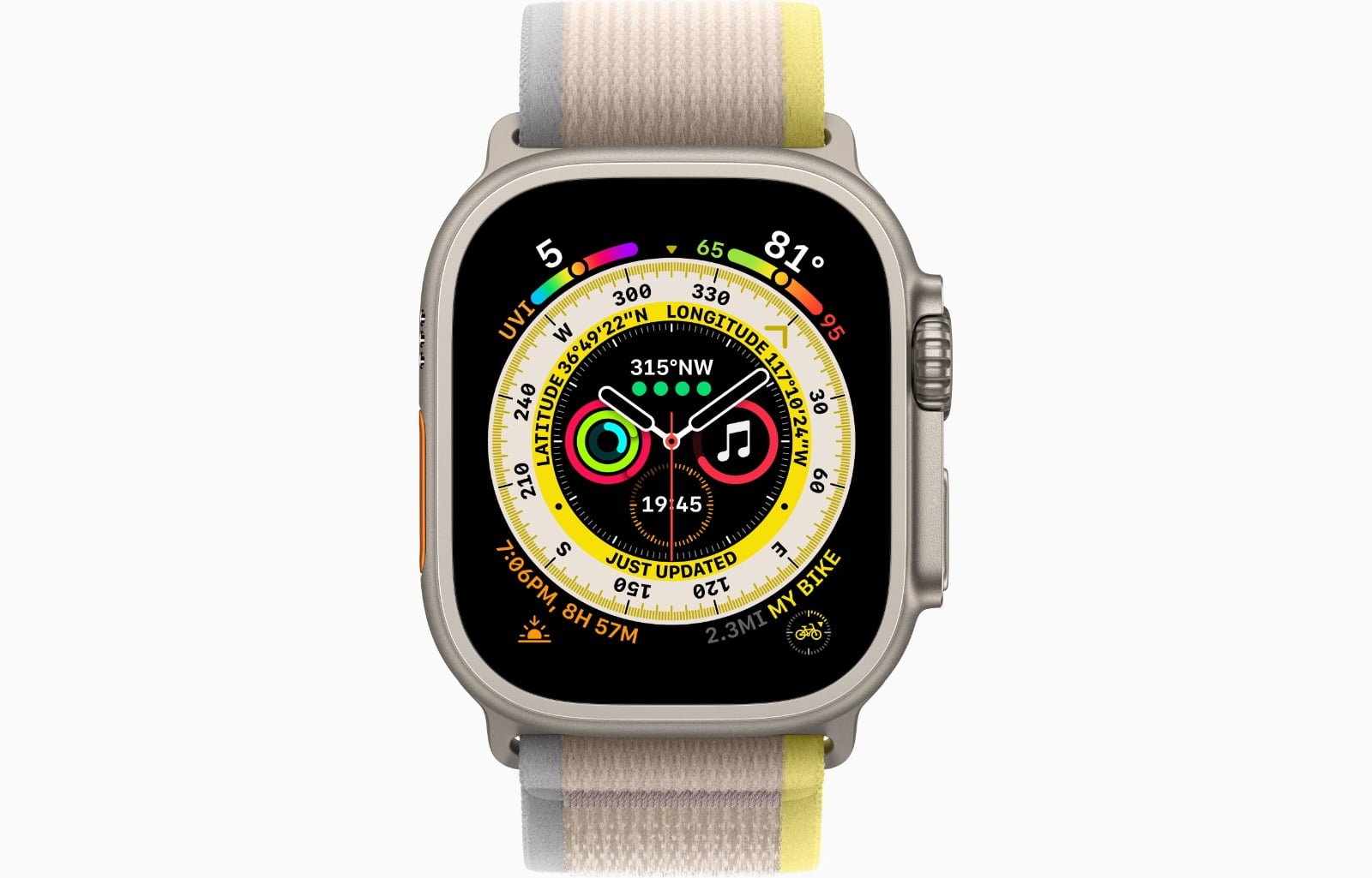 APPLE WATCH ULTRA 49MM TITANIUM YELLOW BEIGE TRAIL LOOP thumbnail 4