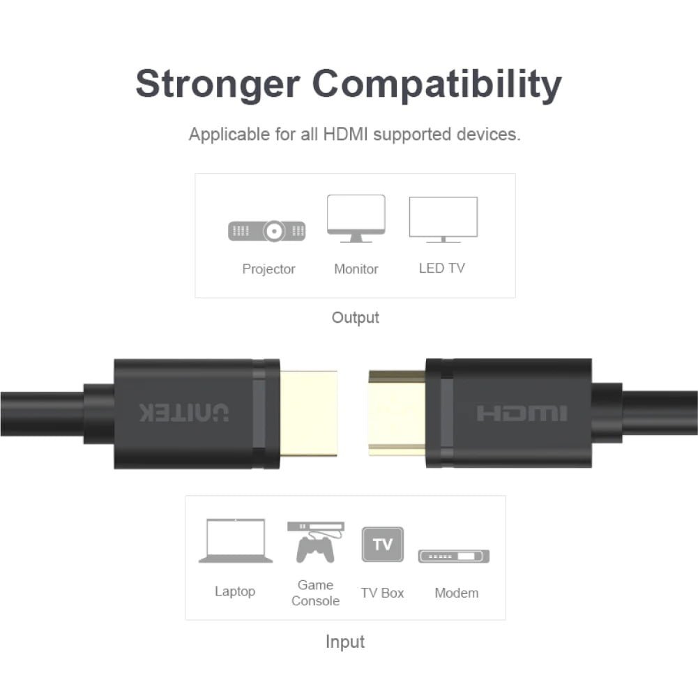 UNITEK HDMI MALE TO HDMI MALE CABLE (4K30HZ) 2M/3M/5M/10M thumbnail 8