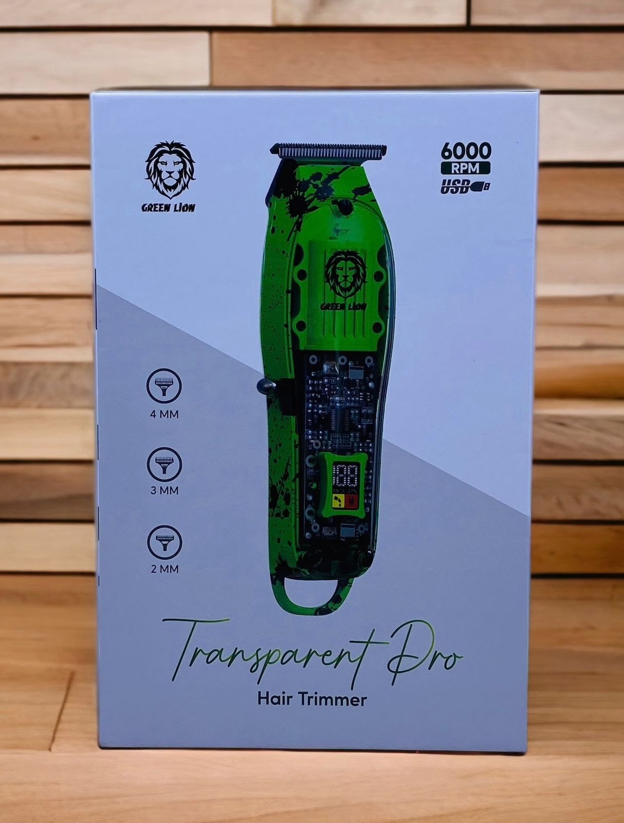 GREEN LION TRANSPARENT PRO HAIR TRIMMER 6000RPM 1400MAH GREEN GNTPROTMRGN thumbnail 7