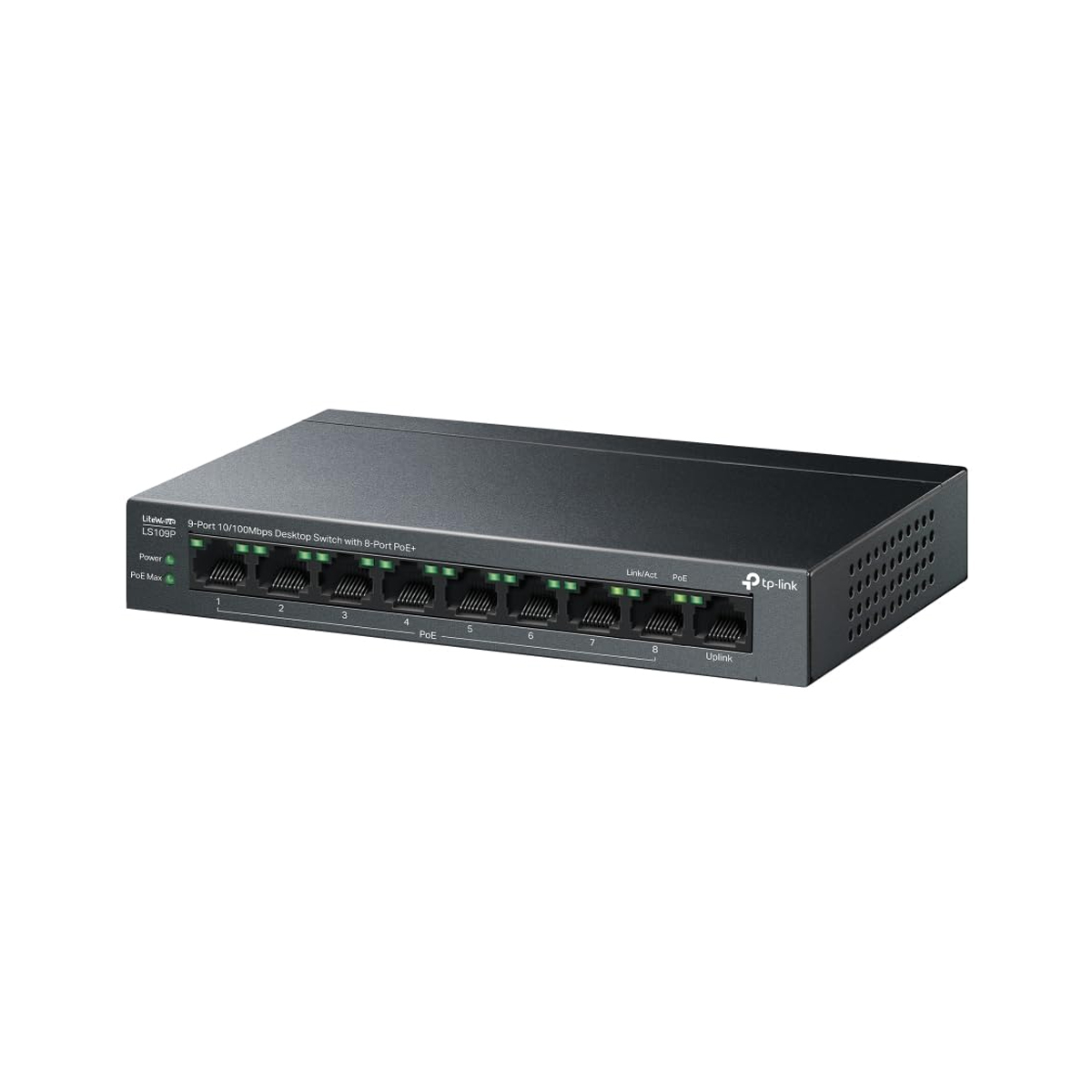 TPLINK LIGHTWAVE 9 PORT 10/100MBPS DESKTOP POE+ SWITCH LS109P thumbnail 6