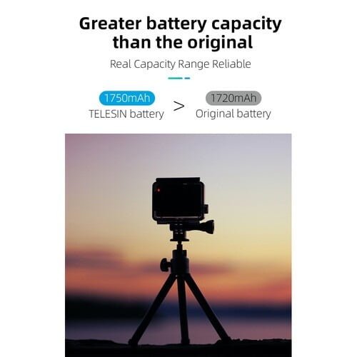 TELESIN GOPRO HERO 10/9 BATTERY GP-BTR-901 thumbnail 6