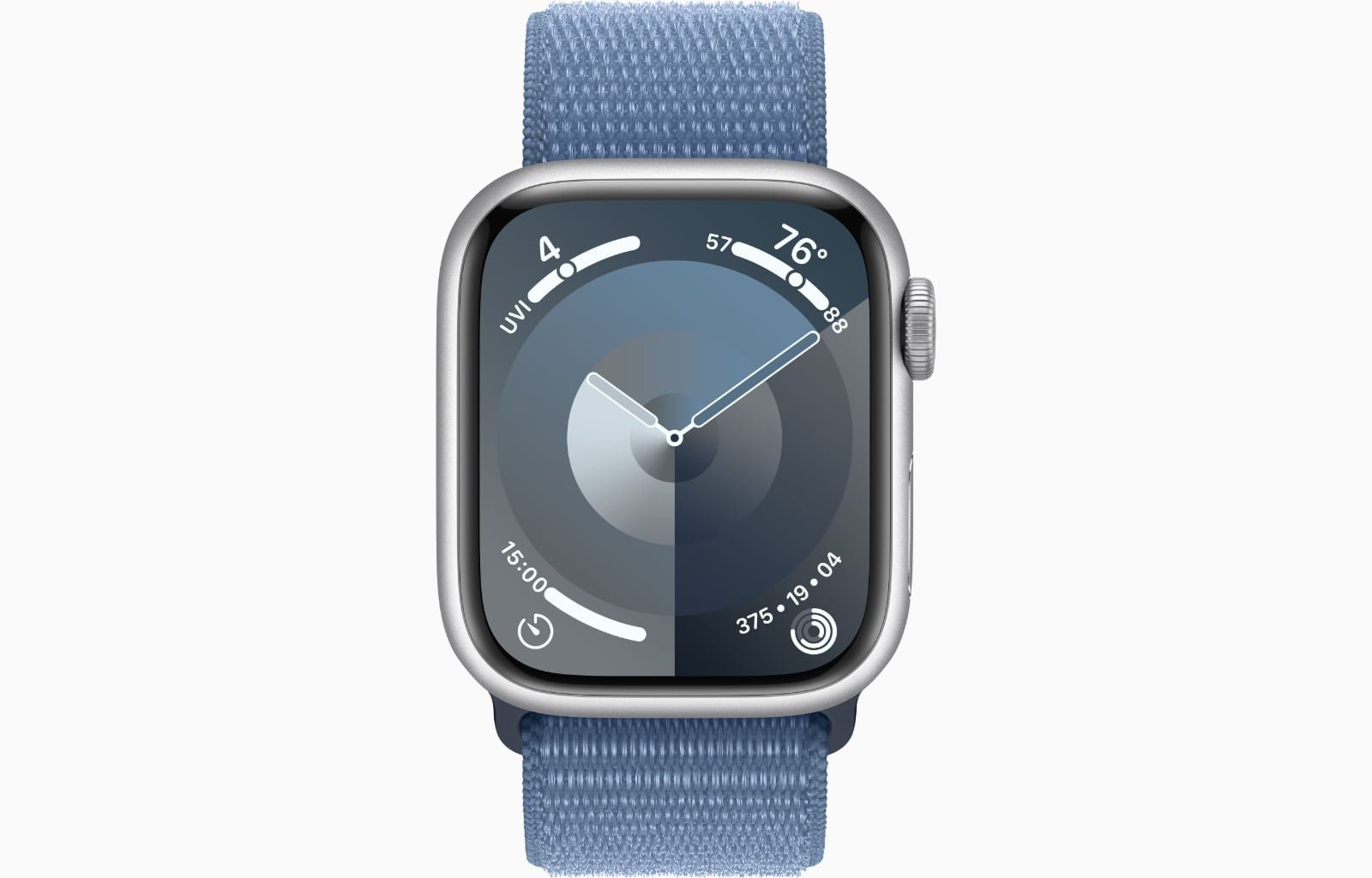 APPLE WATCH SERIES 9 41MM GPS SILVER ALUMINUM CASE WITH WINTER BLUE SPORT LOOP MR923 thumbnail 4