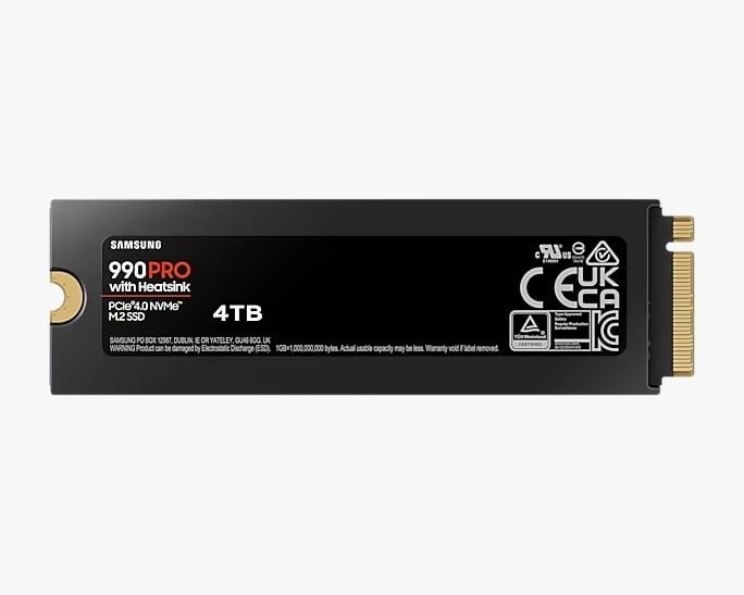 SAMSUNG 990 PRO 4TB M.2 NVME INTERNAL SSD WITH HEATSINK BLACK MZ-V9P4T0CW thumbnail 10