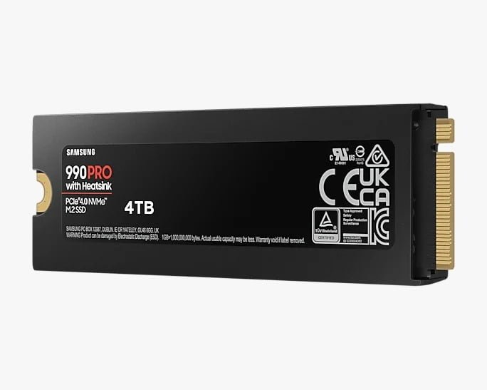 SAMSUNG 990 PRO 4TB M.2 NVME INTERNAL SSD WITH HEATSINK BLACK MZ-V9P4T0CW thumbnail 8
