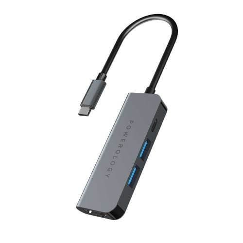 POWEROLOGY 4 IN 1 USB C HUB WITH HDMI USB 3.0 GRAY P4CHBGY thumbnail 6