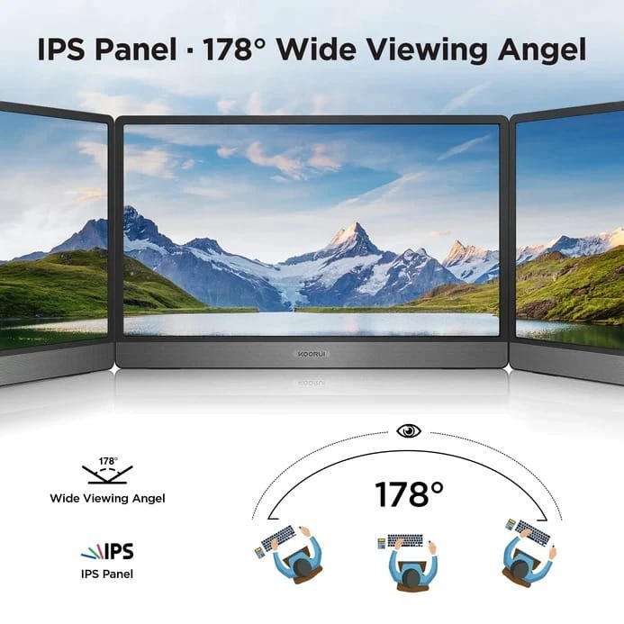 KOORUI 15.6 IPS FULL HD 1920 X 1080 60HZ PORTABLE MONITOR 15B1 thumbnail 19