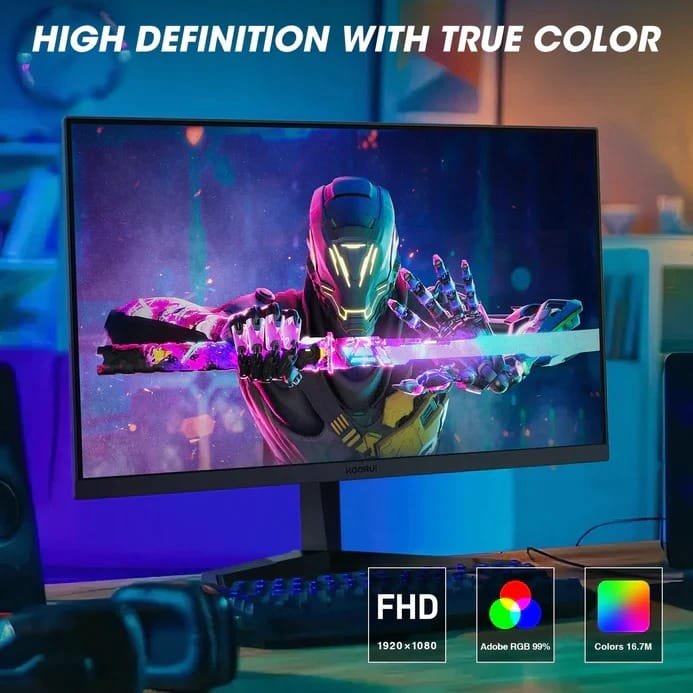 KOORUI 24 INCH IPS FULL HD 1920 X 1080 165HZ GAMING MONITOR 24E thumbnail 3