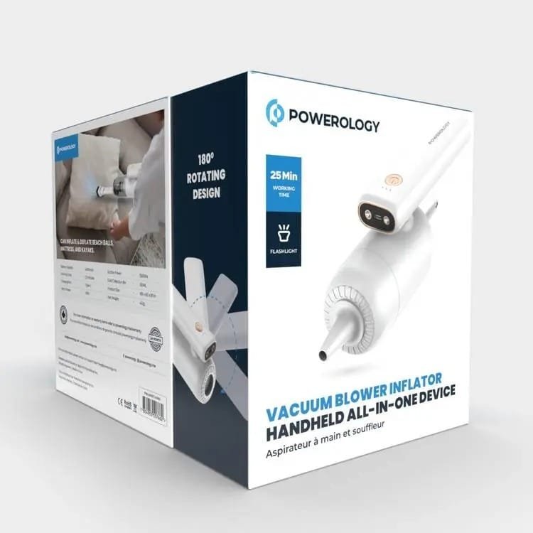 POWEROLOGY VACCUM BLOWER INFLATOR HANDHELD ALL IN ONE DECIVE WHITE PW4NIFCVWH thumbnail 12