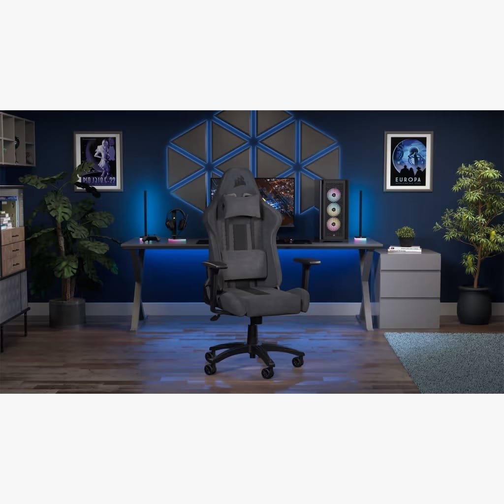 CORSAIR TC100 RELAXED GAMING CHAIR FABRIC GRAY COR-CHAIR-TC100-FBRC-GRY thumbnail 15