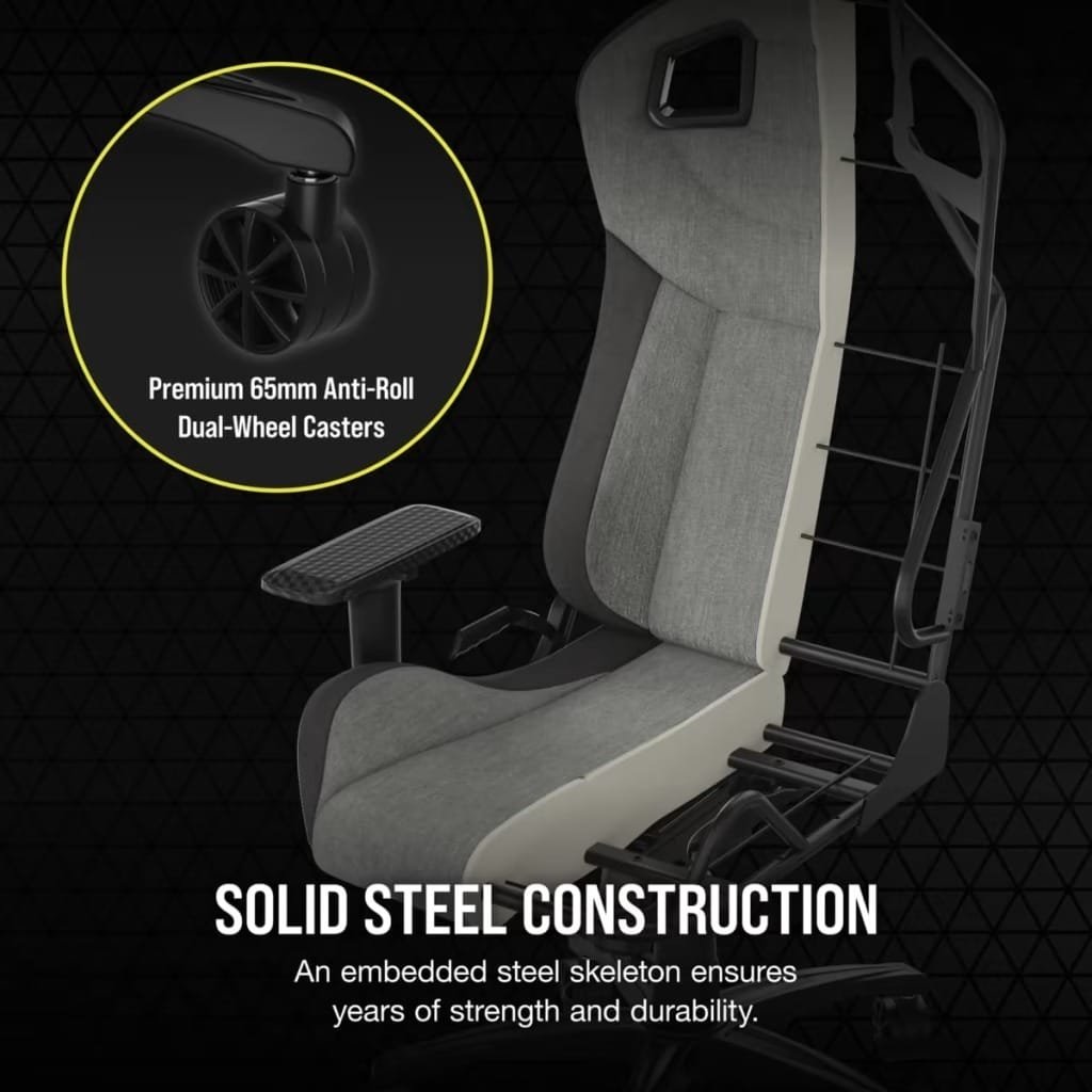 CORSAIR T3 RUSH GAMING CHAIR CHARCOAL GRAY COR-CHAIR-T3-GRY-CHAR thumbnail 3
