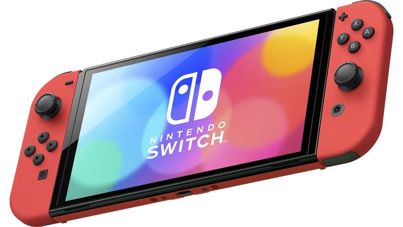 NINTENDO SWITCH OLED CONSOLE WITH BLACK-RED JOY-CON thumbnail 9
