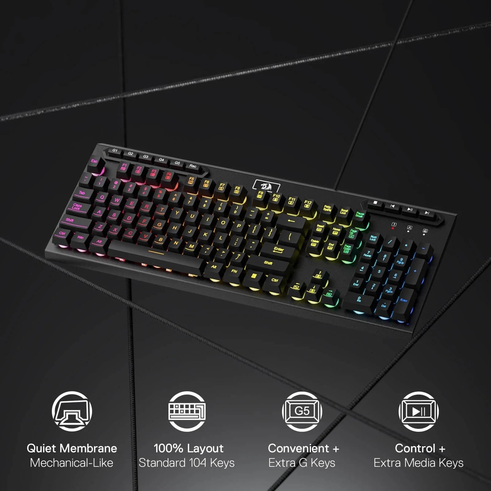 REDRAGON ADITYA WIRED GAMING KEYBOARD WITH MACRO KEYS K513 thumbnail 32