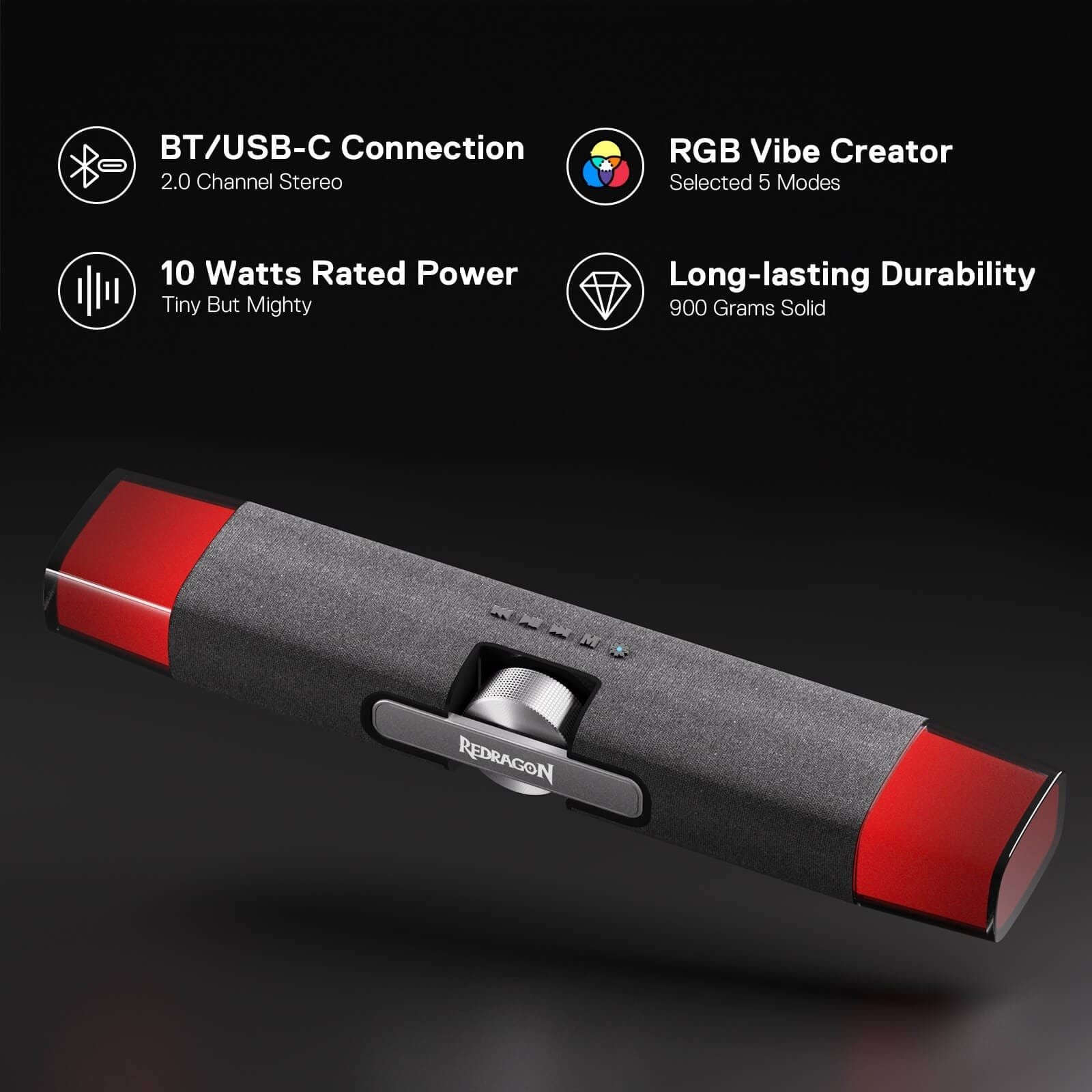 REDRAGON DORA SOUNDBAR WITH DUAL SPEAKERS AND BACKLIGHT GS512 thumbnail 22