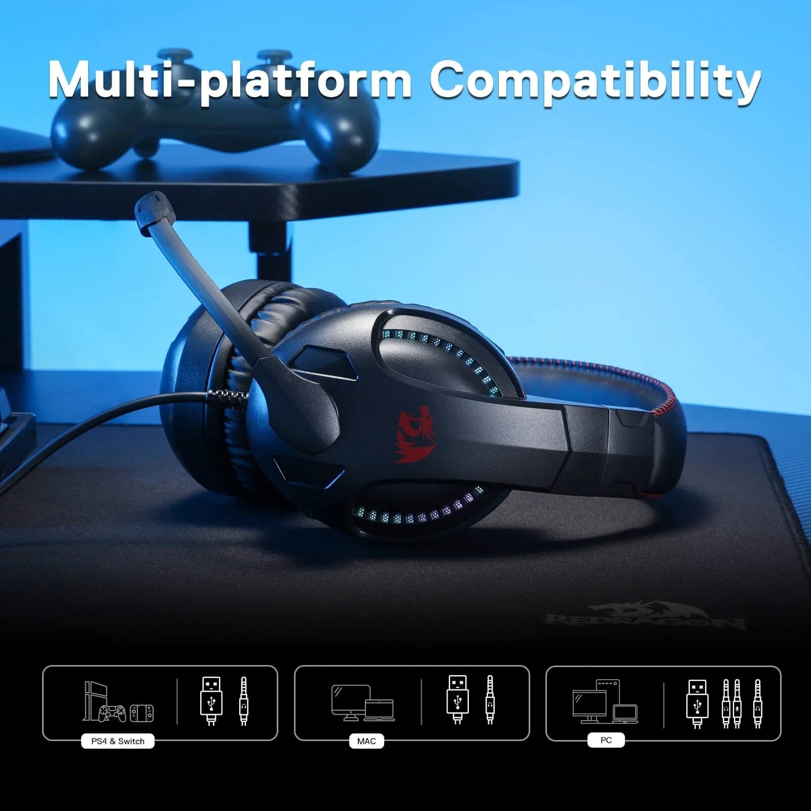 REDRAGON CRONUS GAMING HEADSET WITH MICROPHONE H211RGB thumbnail 8