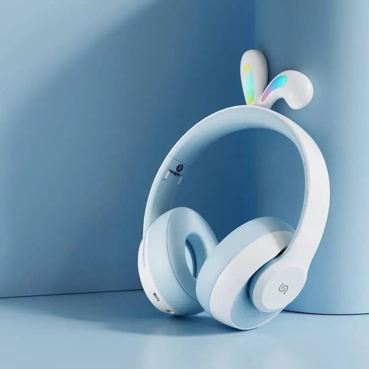 Porodo Soundtec Kids Wireless Rabbit Ear LED Lights Headphone Blue thumbnail 6