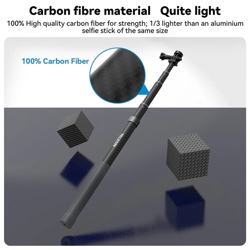 TELESIN 2nd Gen 1.2 Meter Carbon Tube Selfie Stick GP-MNP-002: Capture Stunning Selfies and Videos with Ease thumbnail 32