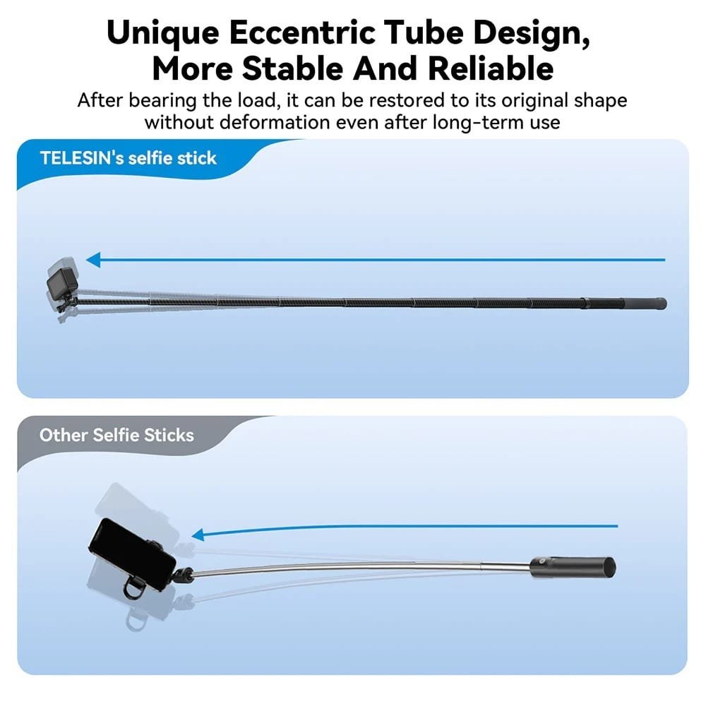 TELESIN 2nd Gen 1.2 Meter Carbon Tube Selfie Stick GP-MNP-002: Capture Stunning Selfies and Videos with Ease thumbnail 29