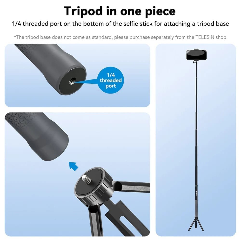 TELESIN 2nd Gen 1.2 Meter Carbon Tube Selfie Stick GP-MNP-002: Capture Stunning Selfies and Videos with Ease thumbnail 28