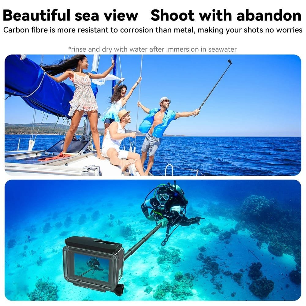 TELESIN 2nd Gen 1.2 Meter Carbon Tube Selfie Stick GP-MNP-002: Capture Stunning Selfies and Videos with Ease thumbnail 25