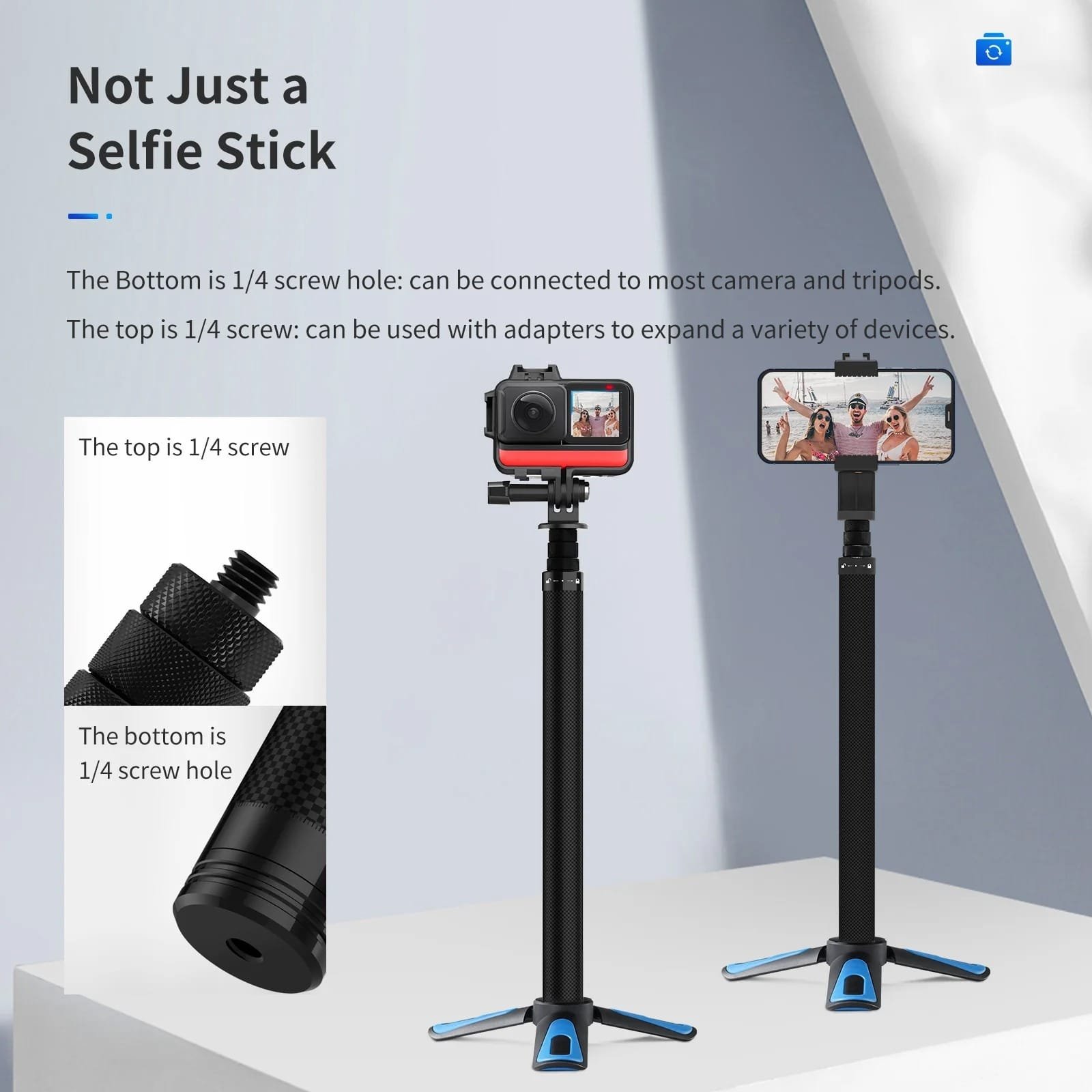 TELESIN Carbon Fiber Selfie Stick 1.16m TE-MNP-117: Capture Your Moments with Style and Durability thumbnail 17