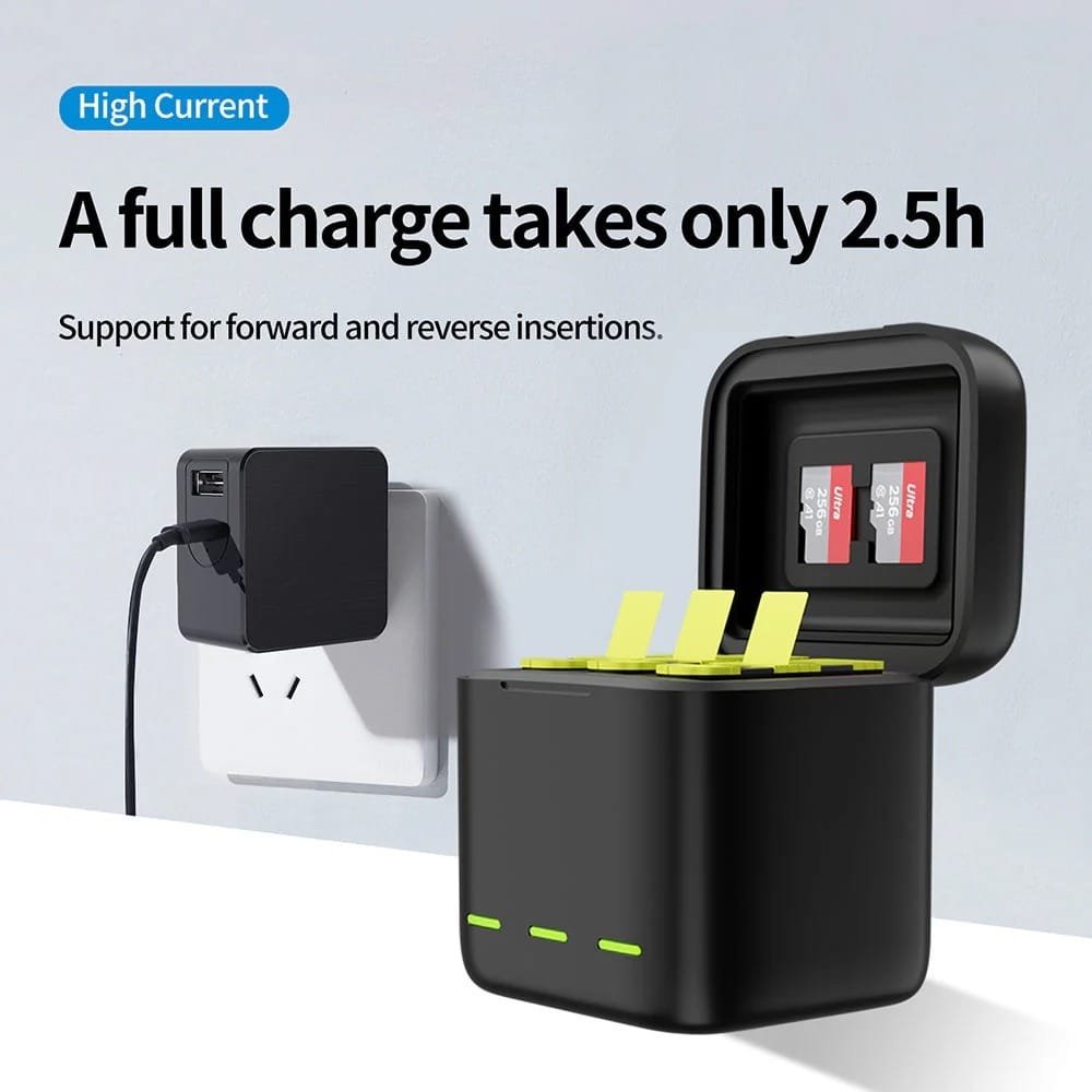 TELESIN GoPro Hero 9 3 Slot Battery Charging Box GP-BCG-901 thumbnail 16