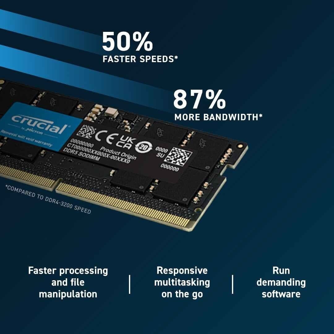 Crucial Laptop Ram DDR5-5600 16GB RAM CT16G56C46S5 thumbnail 7