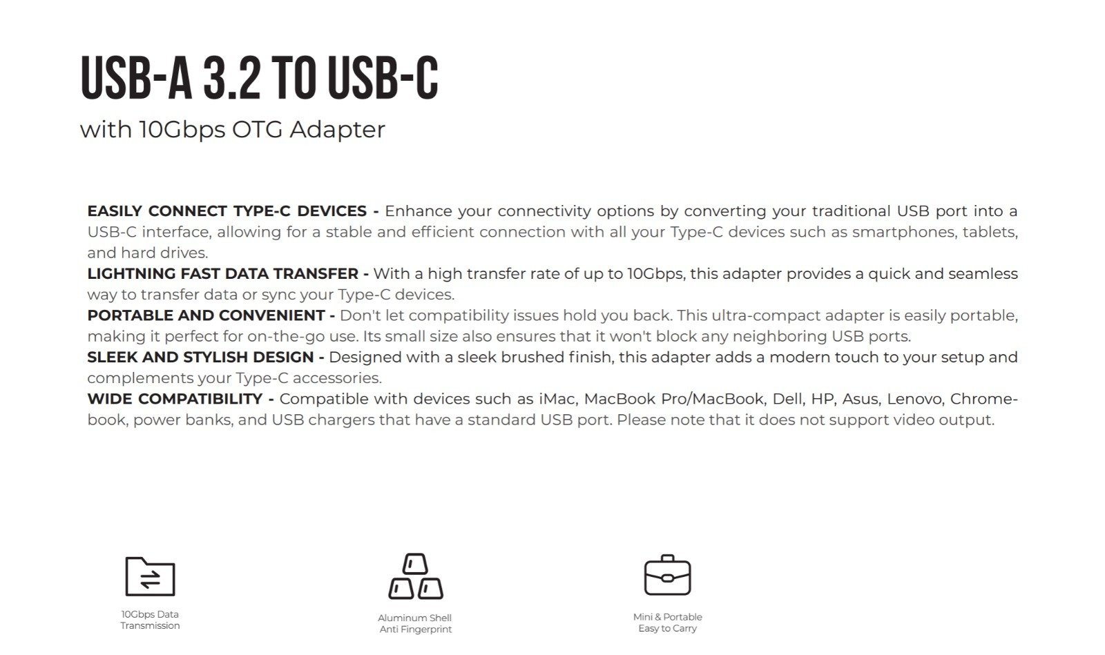BluPebble USB-A 3.2 to USB-C OTG Adapter - Grey (BP-AMCF10-GY) thumbnail 5