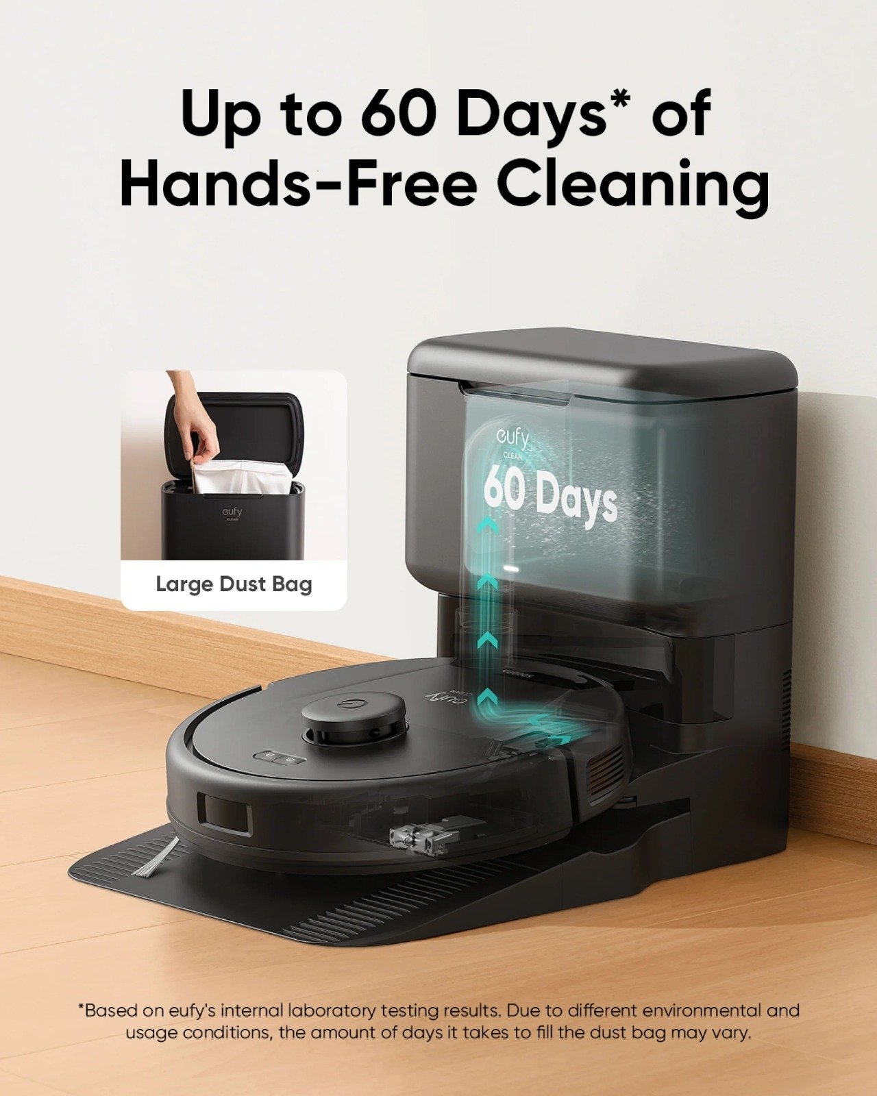 Eufy RoboVac L60 Hybrid Robotic Vacuum with Self-Empty Station - Black T2278V11 thumbnail 6