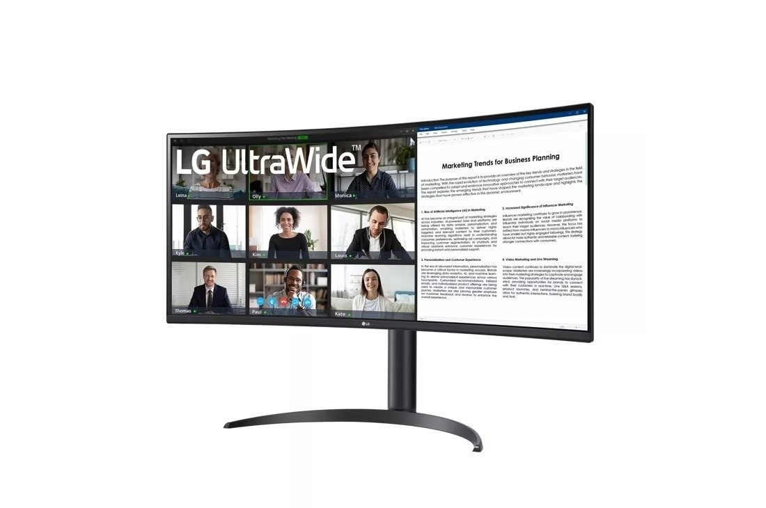 LG 34-Inch CurvED Ultrawide WQHD HDR10 100Hz Monitor with USB Type-C- 34WR55QC-B thumbnail 9