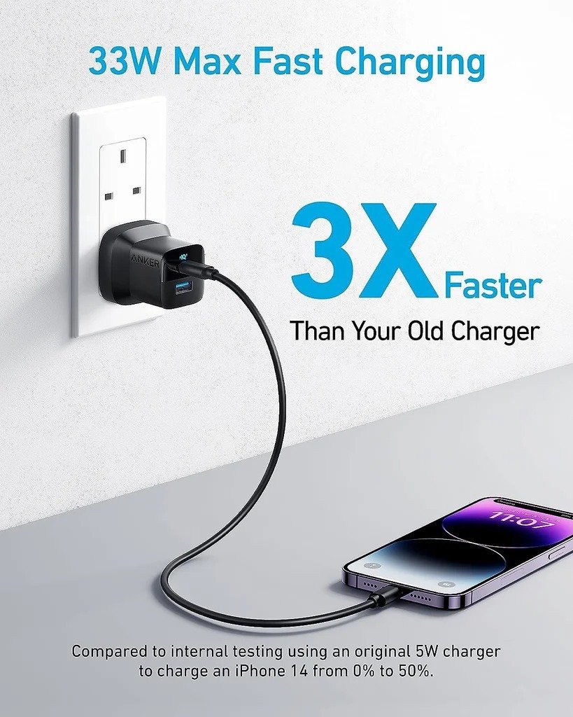 Anker 323 Charger with 322 USB-C to USB-C Cable 3 ft Black B2331K11 thumbnail 12
