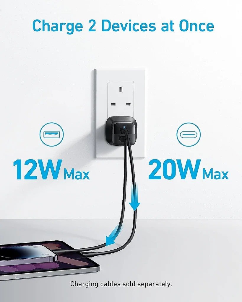 Anker 323 Charger with 322 USB-C to USB-C Cable 3 ft Black B2331K11 thumbnail 6