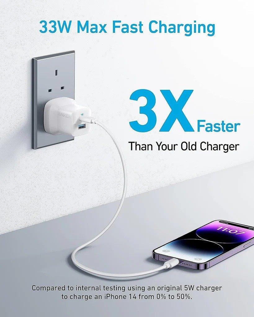 Anker 323 Charger with 310 USB-C to Lightning Cable 3 ft White B2331K21 thumbnail 11