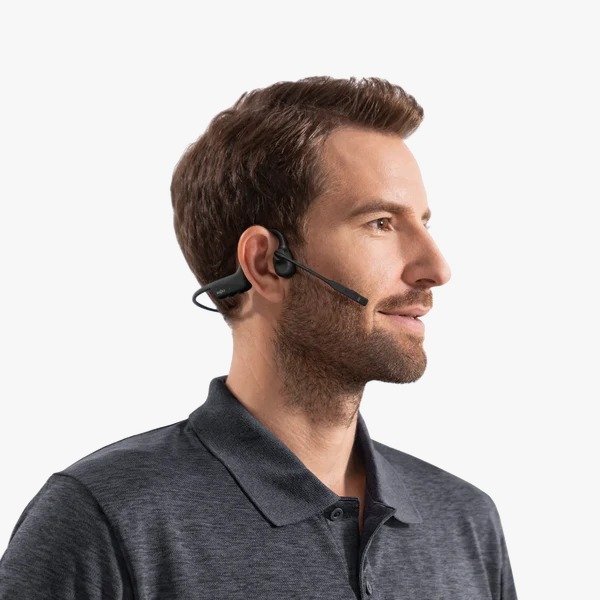 Aftershokz OpenComm 2 Bone Conduction Stereo Bluetooth Headset in Black C110 - Clear Communication, Comfortable Design thumbnail 4