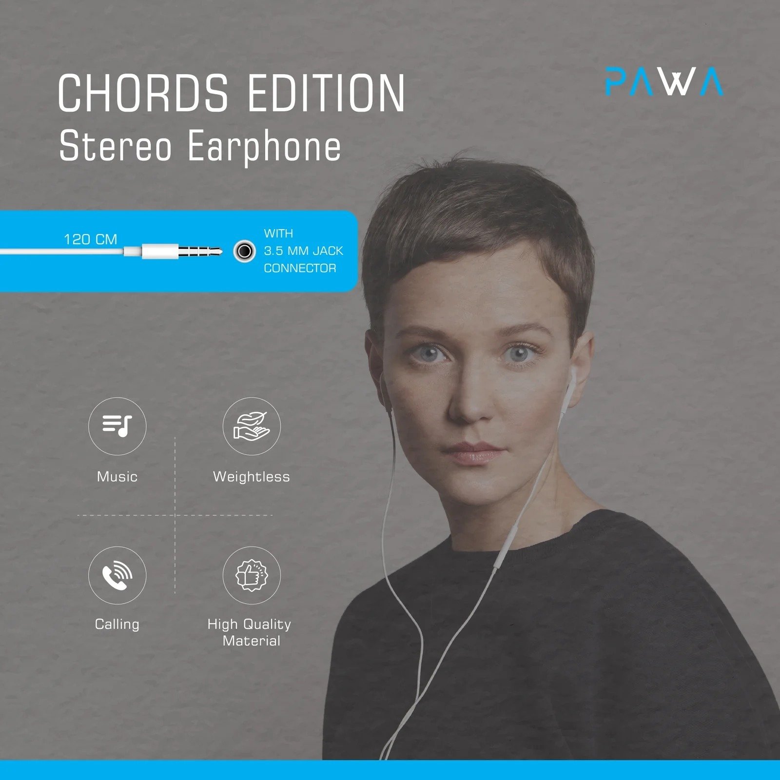 Pawa Chords Editions Stereo Earphone Connector 3.5mm White PW-35EP20 thumbnail 5