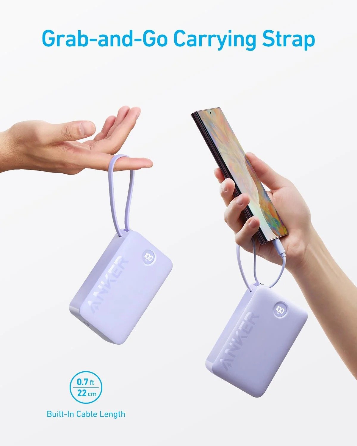 Anker PowerCore 335 20000mAh 22.5W Power Bank with Built-in USB-C Cable A1647HV1 thumbnail 8