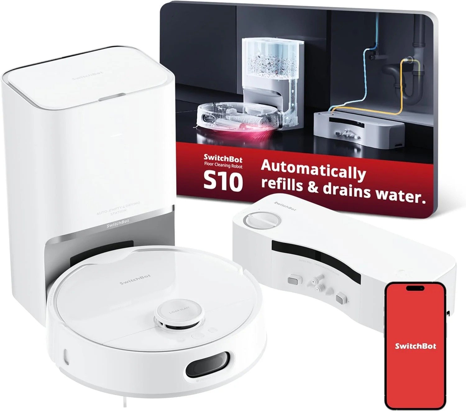 Effortlessly Maintain Clean Floors with the SwitchBot Floor Cleaning Robot - S10 W3211800 thumbnail 16