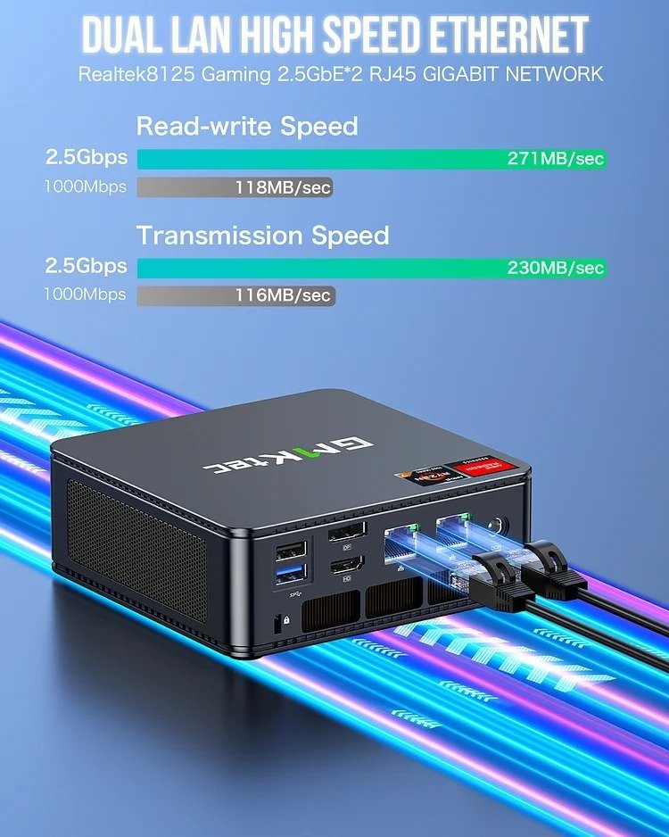 GMKtec Mini PC AMD 7735HS with 32GB RAM, 1TB SSD, and Windows 11 Pro - NUCBox-K5 thumbnail 10