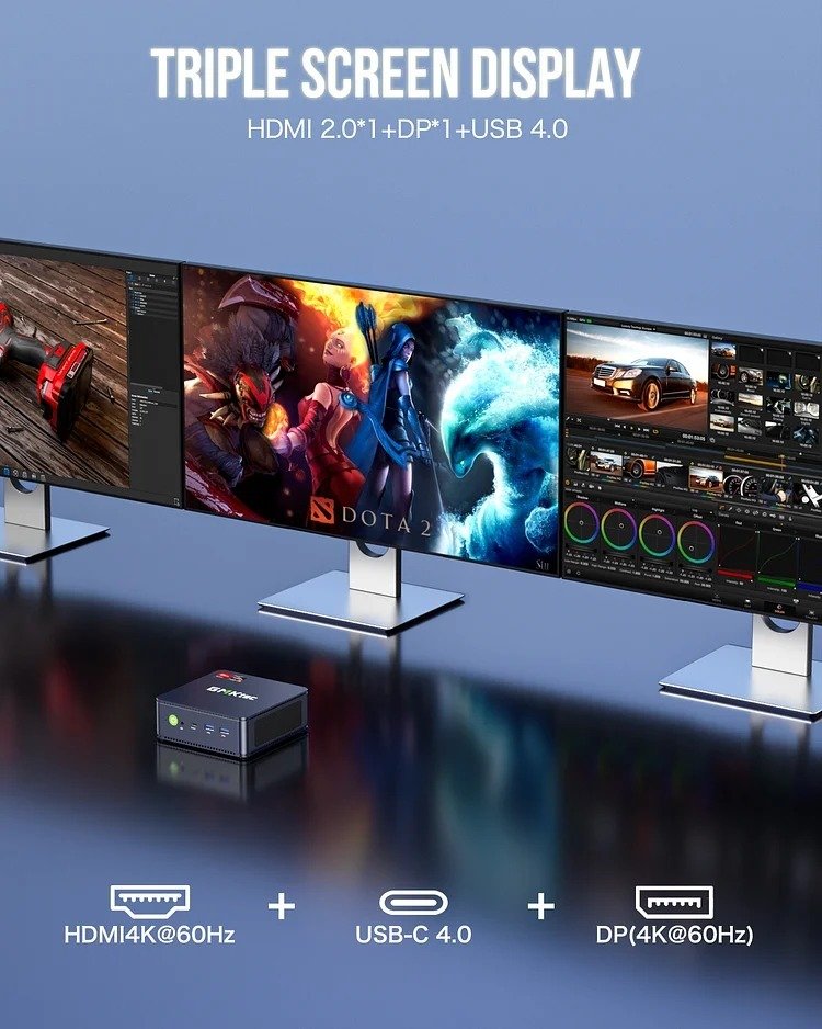 GMKtec Mini PC AMD 7735HS with 32GB RAM, 1TB SSD, and Windows 11 Pro - NUCBox-K5 thumbnail 9